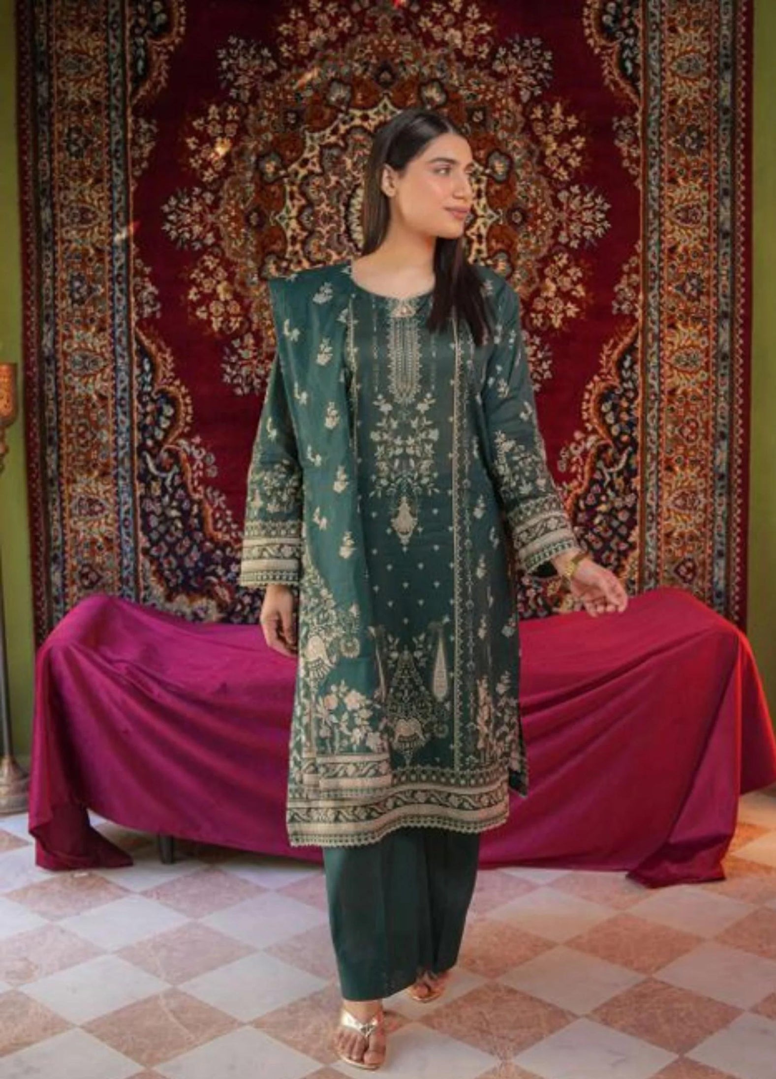 Mavi Coral Luxury Lawn'26 (B Green)