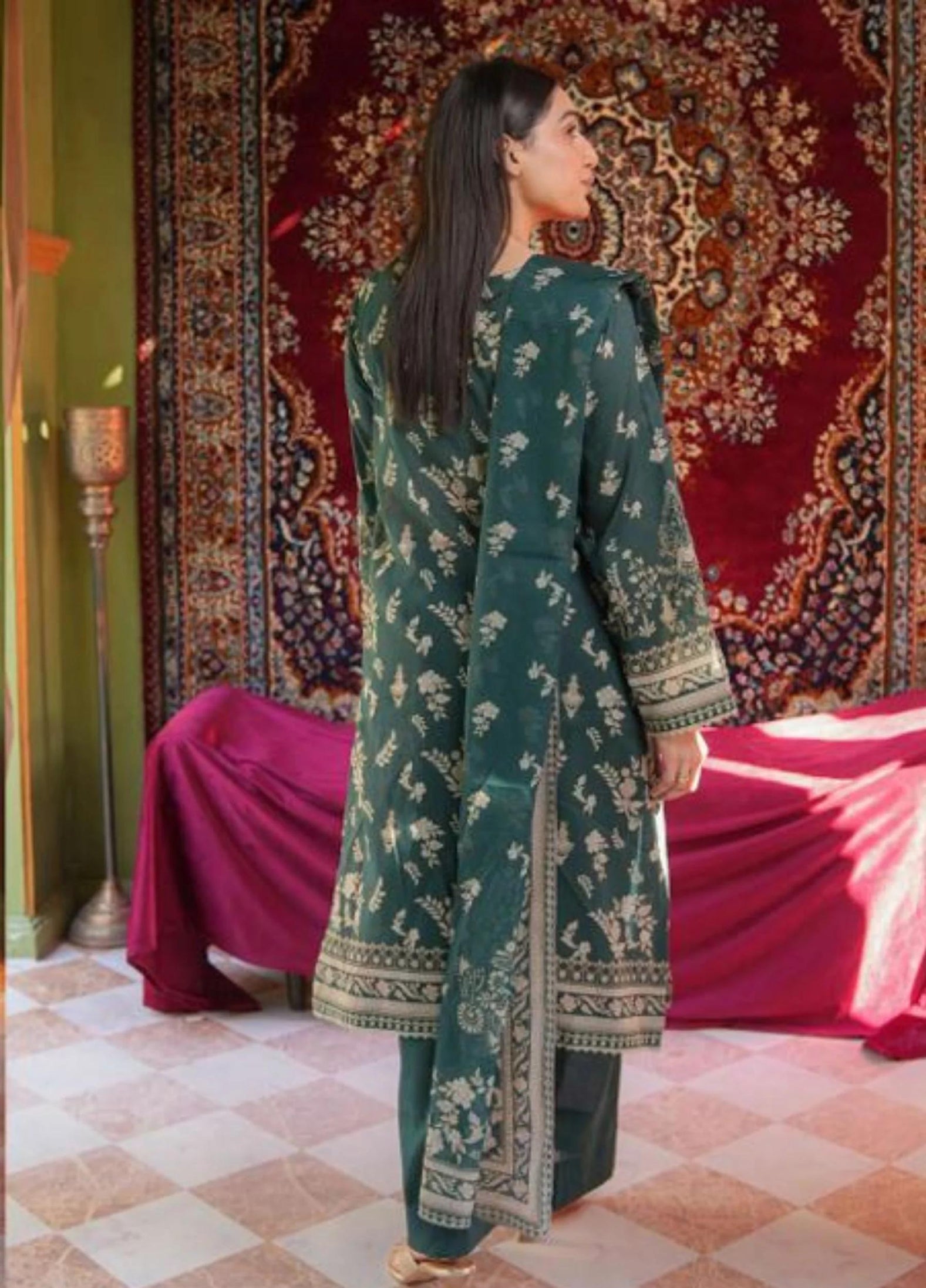 Mavi Coral Luxury Lawn'26 (B Green)