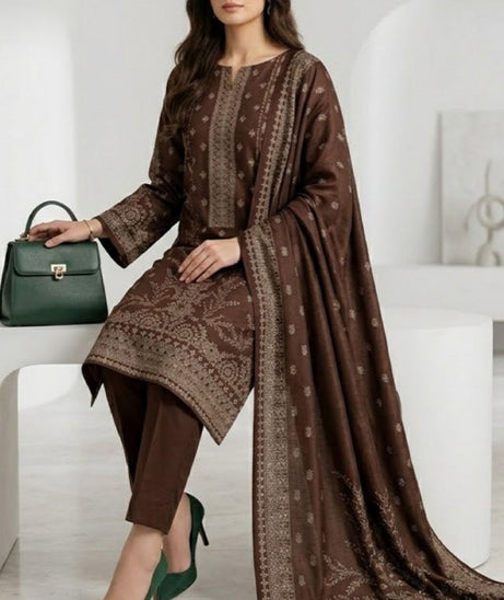 BR Bismal Dhanak'26 3Pcs D#2 D-Brown