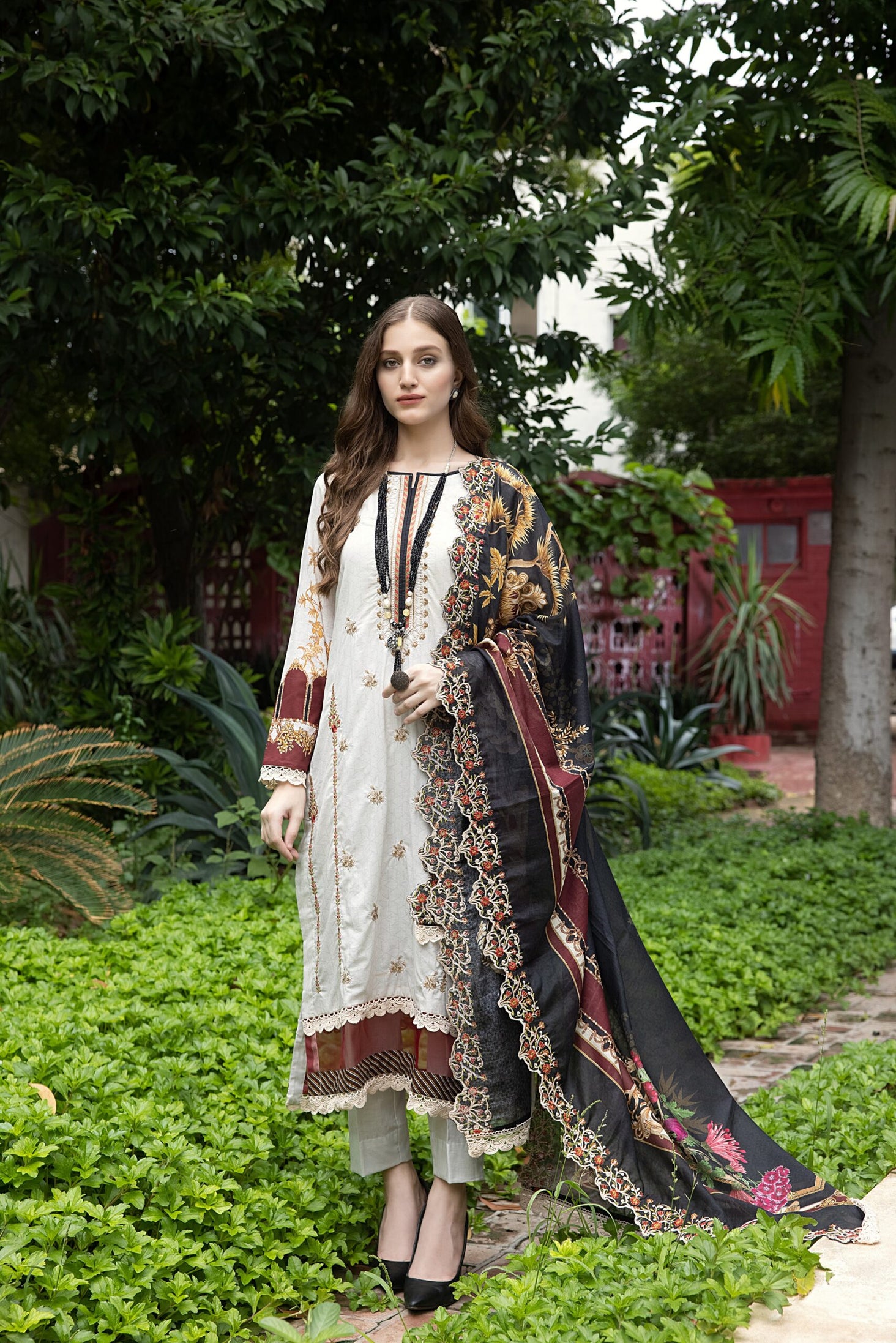 Salina Cut Work Dupatta`23 D#06