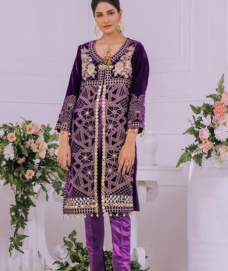 Al Zohaib Velveto Emb Shirt`20 D#7