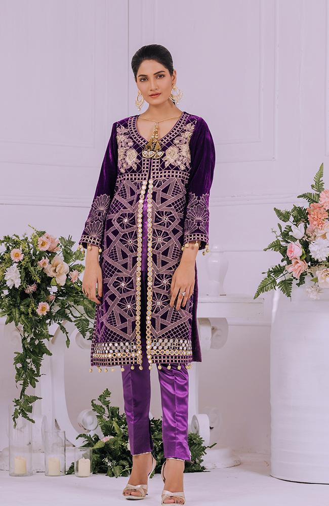 Al Zohaib Velveto Emb Shirt`20 D#7