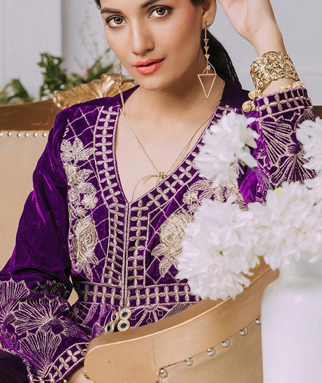 Al Zohaib Velveto Emb Shirt`20 D#7