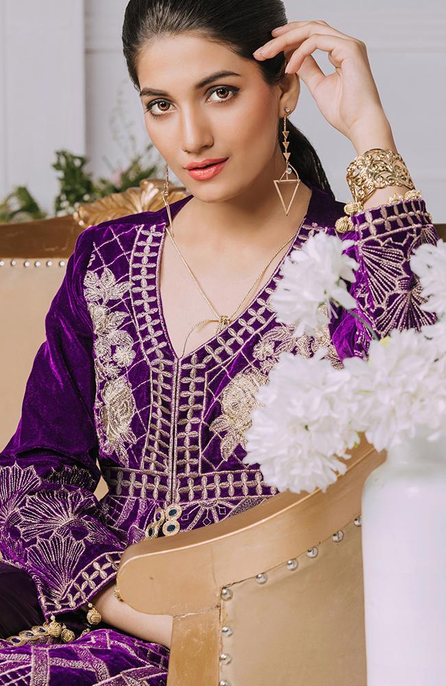 Al Zohaib Velveto Emb Shirt`20 D#7