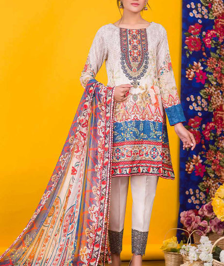 Zebaish Coral Emb Lawn`20 D#7