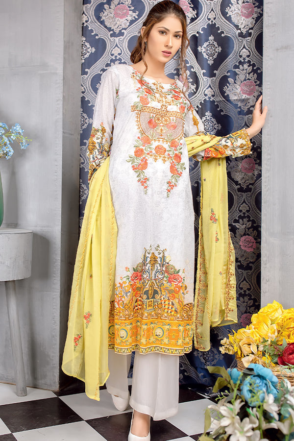 Zebaish Exclusive Emb Lawn`20 D#7