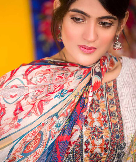 Zebaish Coral Emb Lawn`20 D#7
