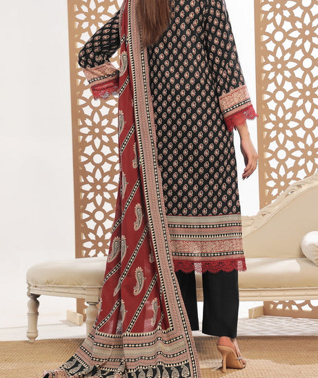 VS Daman Print Lawn`25 D#801 Black