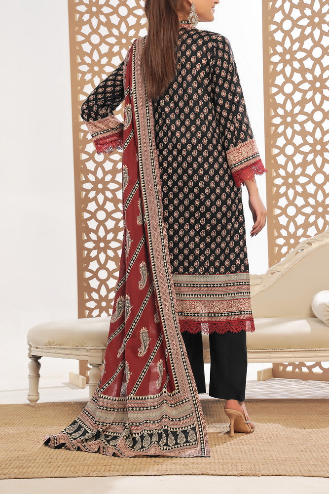 VS Daman Print Lawn`25 D#801 Black