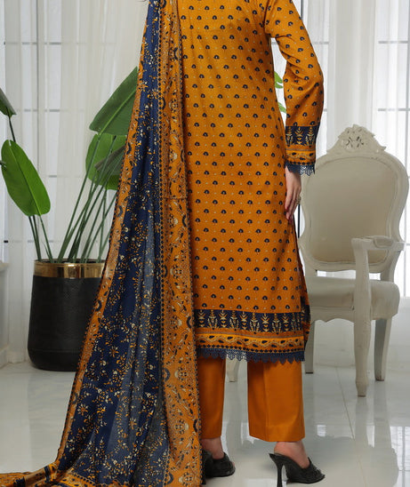 VS Daman Print Lawn`25 D#806 Mustard