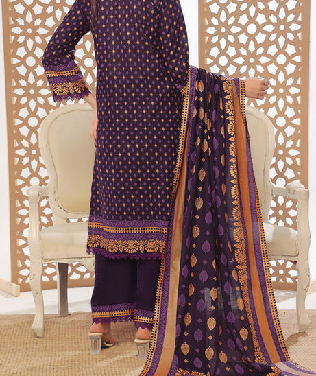 VS Daman Print Lawn`25 D#809 D Purple