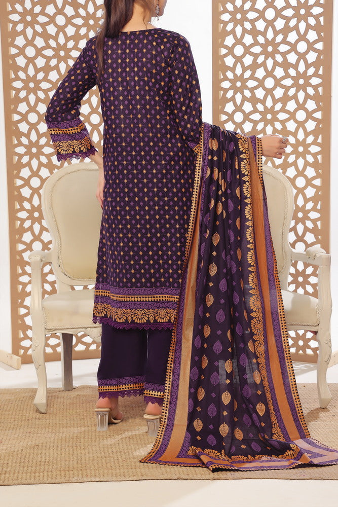 VS Daman Print Lawn`25 D#809 D Purple