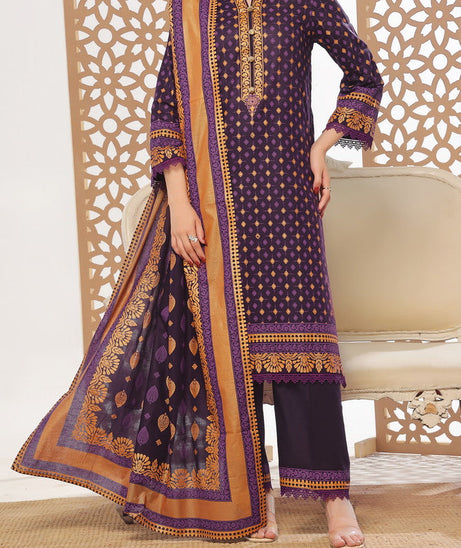 VS Daman Print Lawn`25 D#809 D Purple