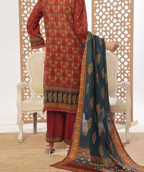 VS Daman Print Lawn`25 D#811 Marron