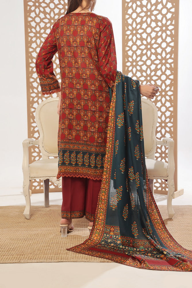 VS Daman Print Lawn`25 D#811 Marron