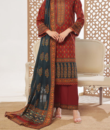 VS Daman Print Lawn`25 D#811 Marron