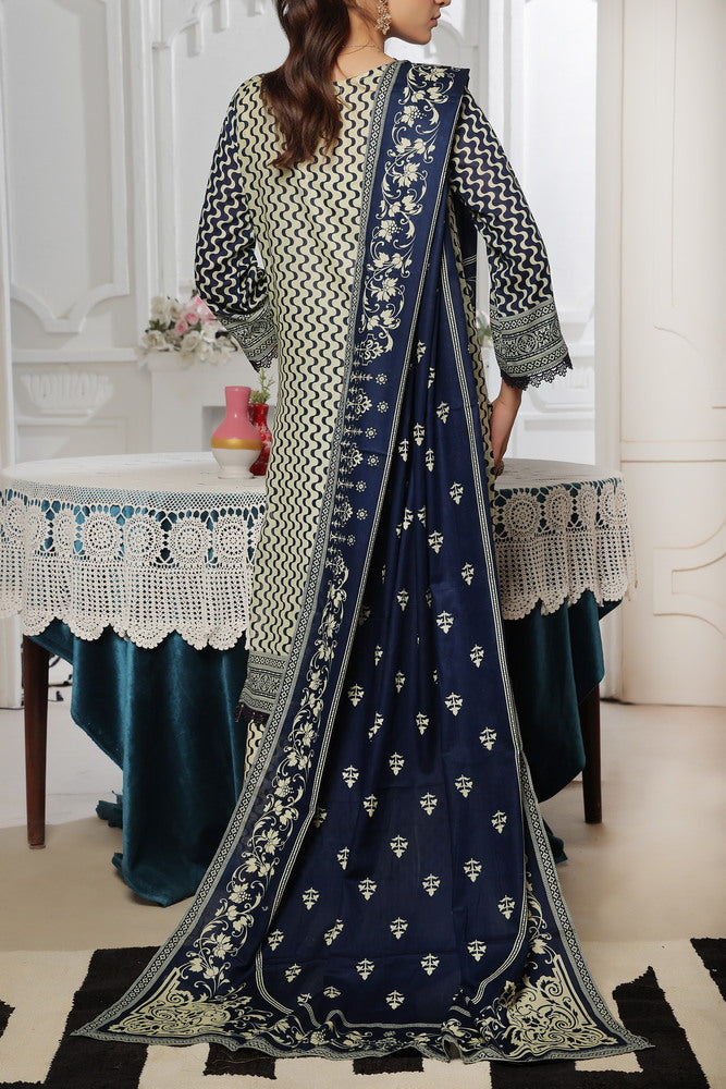 VS Daman Print Lawn`25 D#812 Nevy Blue