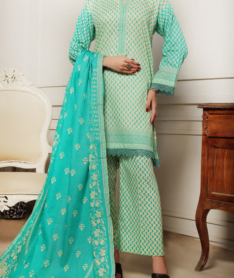 VS Daman Print Lawn`25 D#812 Sea Green