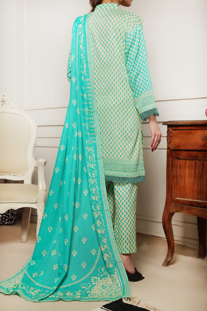 VS Daman Print Lawn`25 D#812 Sea Green