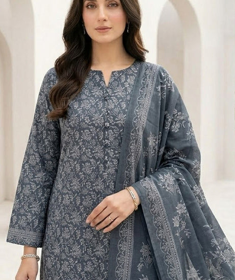 BR Sehar Dhanak'26 3Pcs D#3 (G Grey)