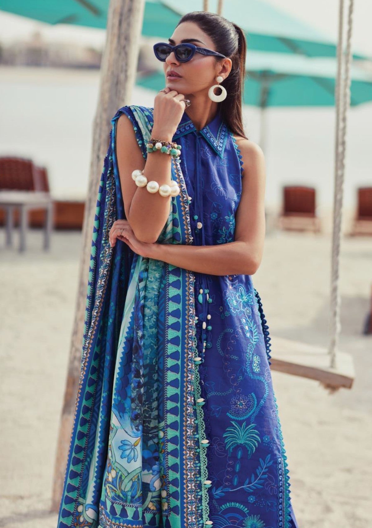 Farah Talib Aziz WES Luxury'25 FTL25#06 - Beryl Deep Blue