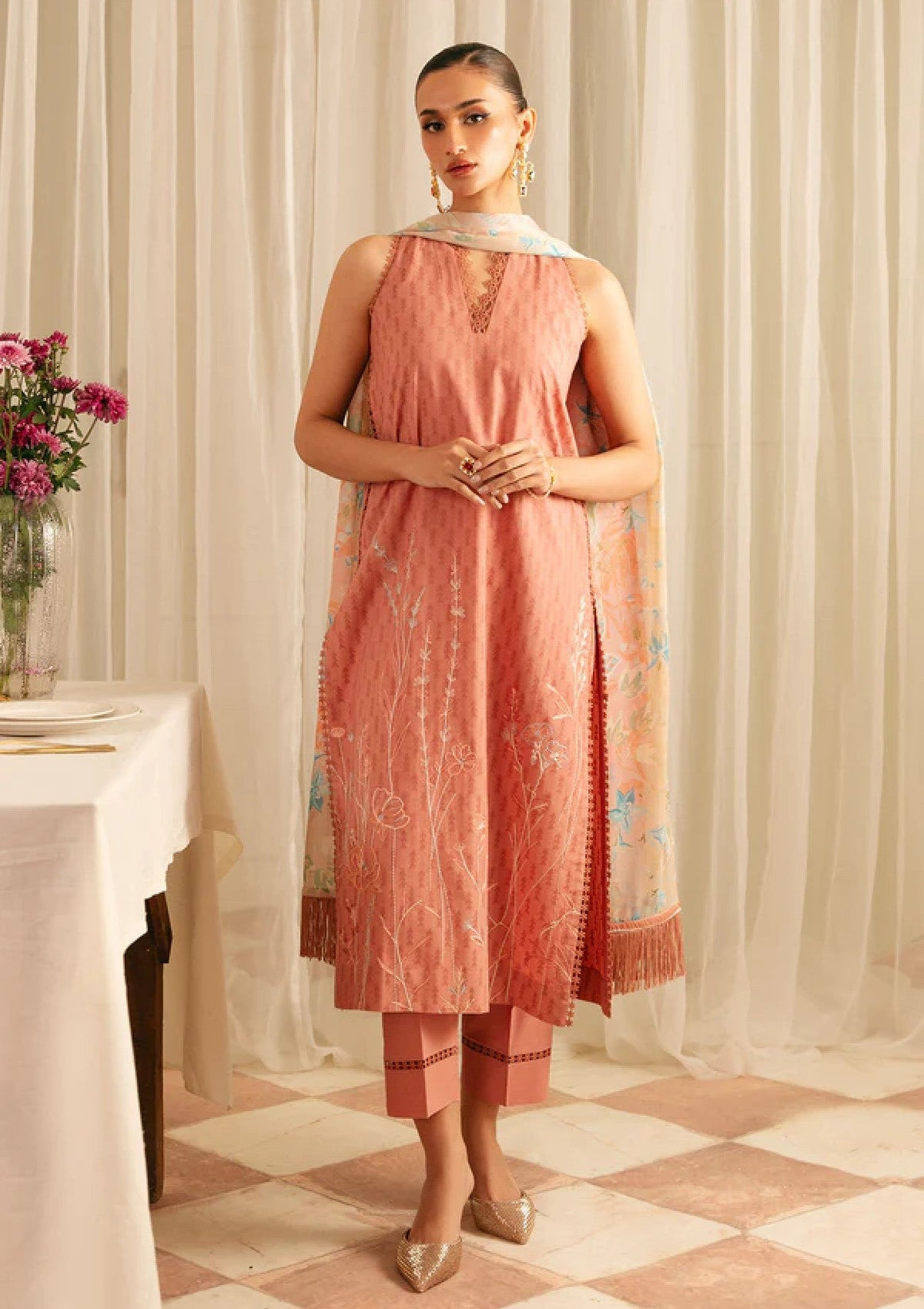 Sahar Jacquard Emb Lawn`25 FL#03