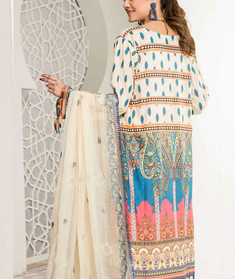 AB Noor Digital Emb Lawn`22 D#3-A