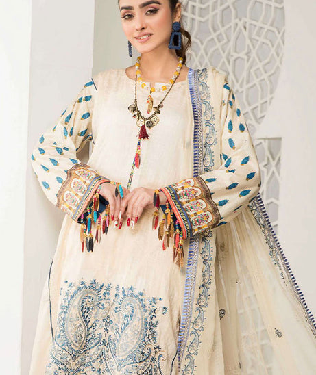 AB Noor Digital Emb Lawn`22 D#3-A