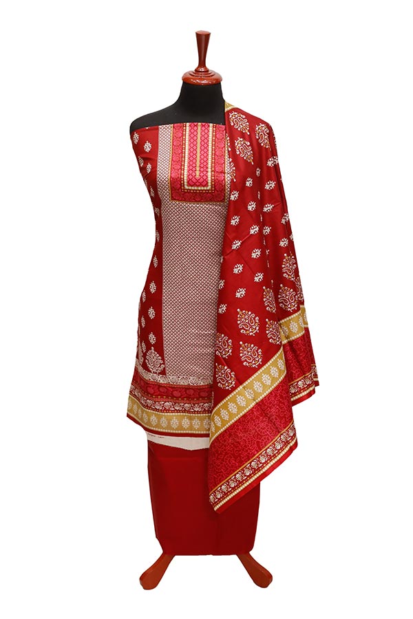 Al-Hamra Designer Lawn`22 D#438 Red