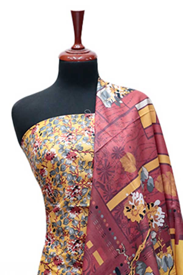 Al Hamra Hareem Khaddar`24 D#8003 Orange