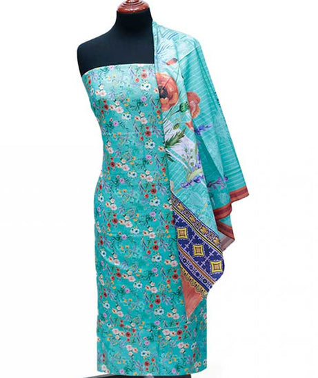 Al Hamra Hareem Khaddar`24 D#8009 Sea Green