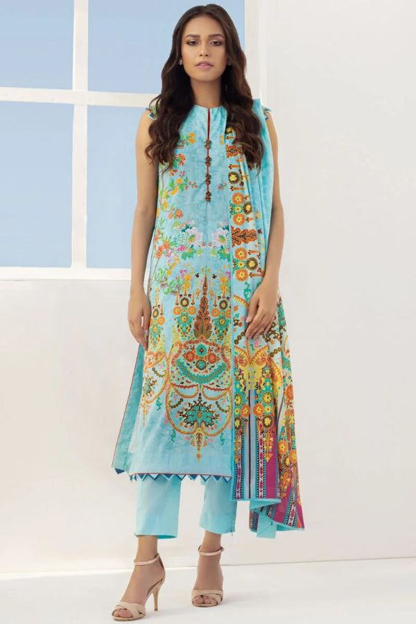 AL Karam S/S Lawn`21 SS#11.1 Sea Blue