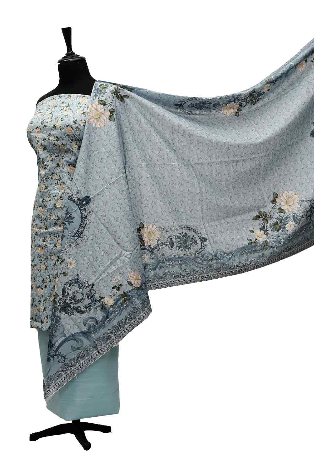 AL-Rauf Print Khaddar'21 D#20788 Sky Blue