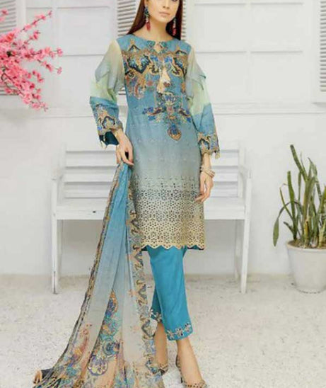 Aafreen C/Kari Emb Lawn`22 AF#9 (Vol-1)