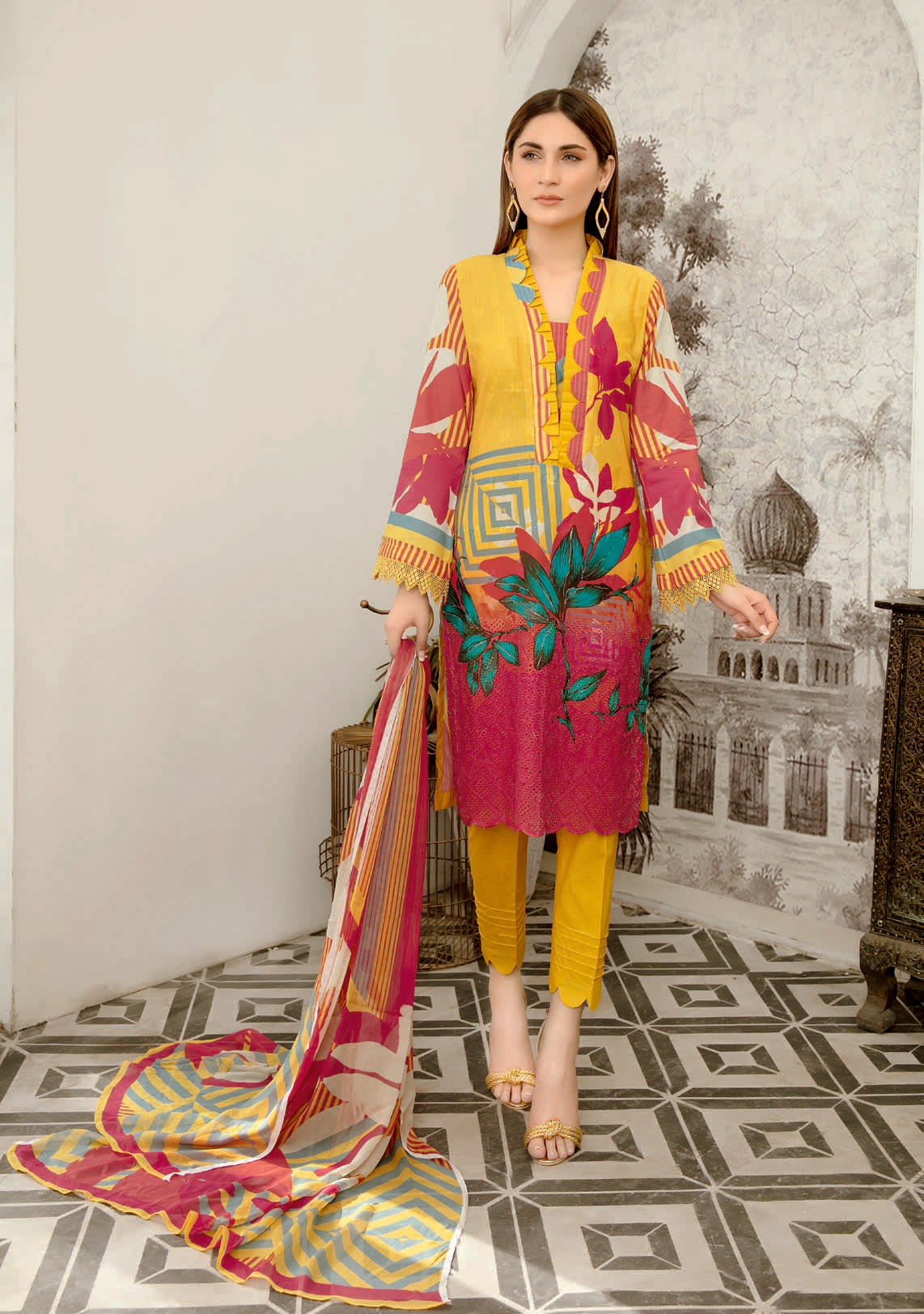 Aafreen C/Kari Emb Lawn`22 AF#35 (Vol-4)