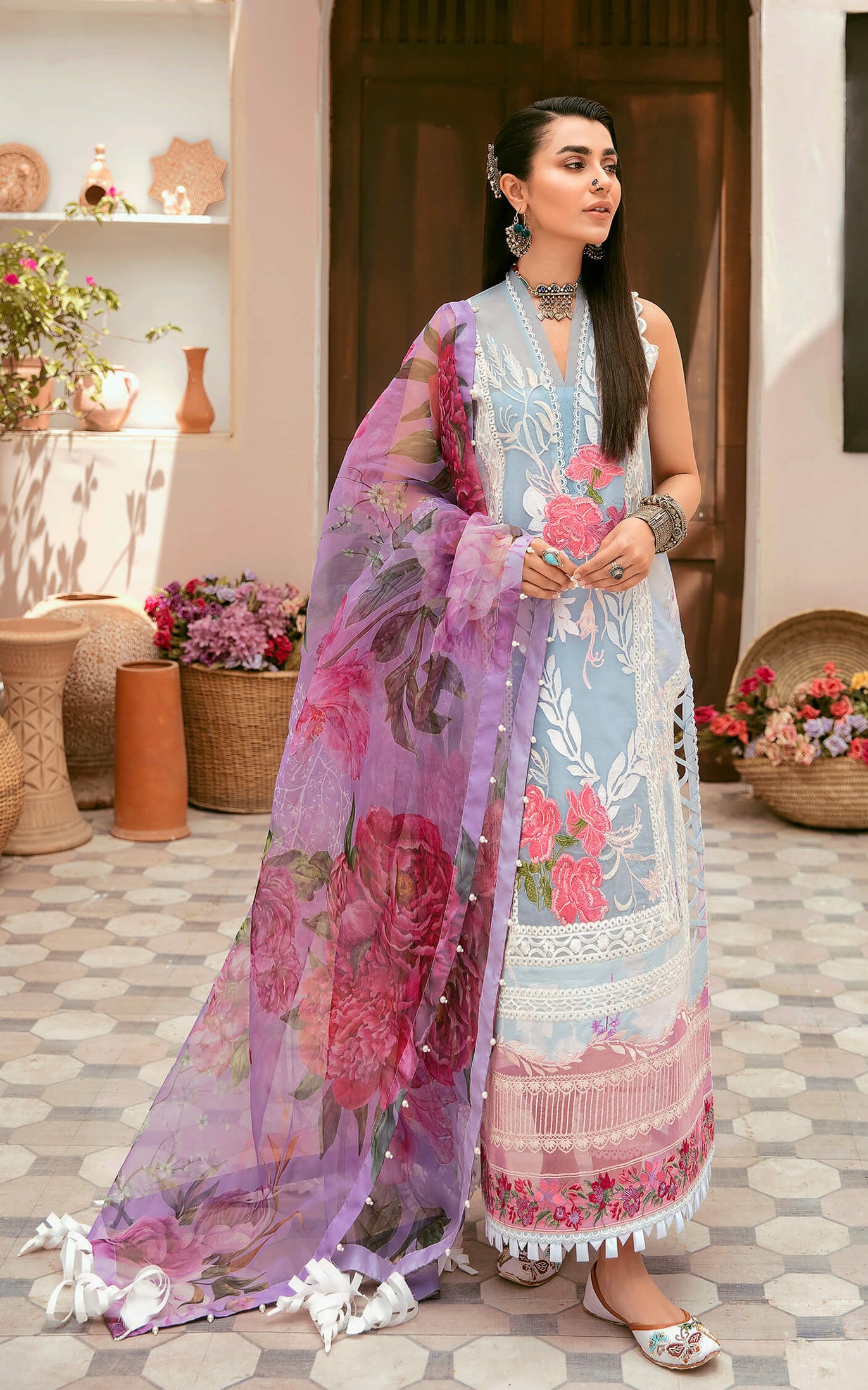 Asifa Nabeel Qaus-e-Quzah Luxury Lawn'22 SS#03