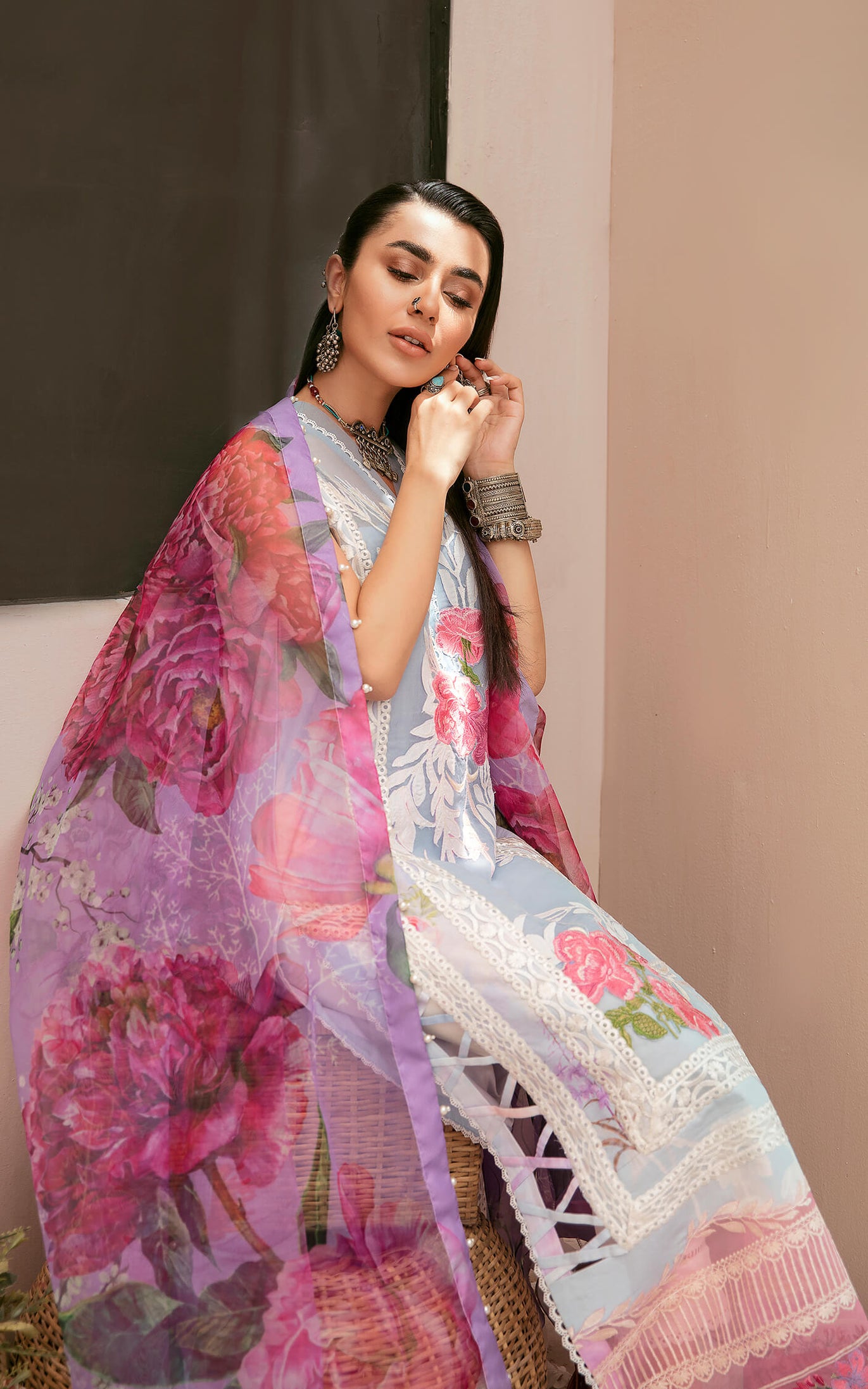 Asifa Nabeel Qaus-e-Quzah Luxury Lawn'22 SS#03