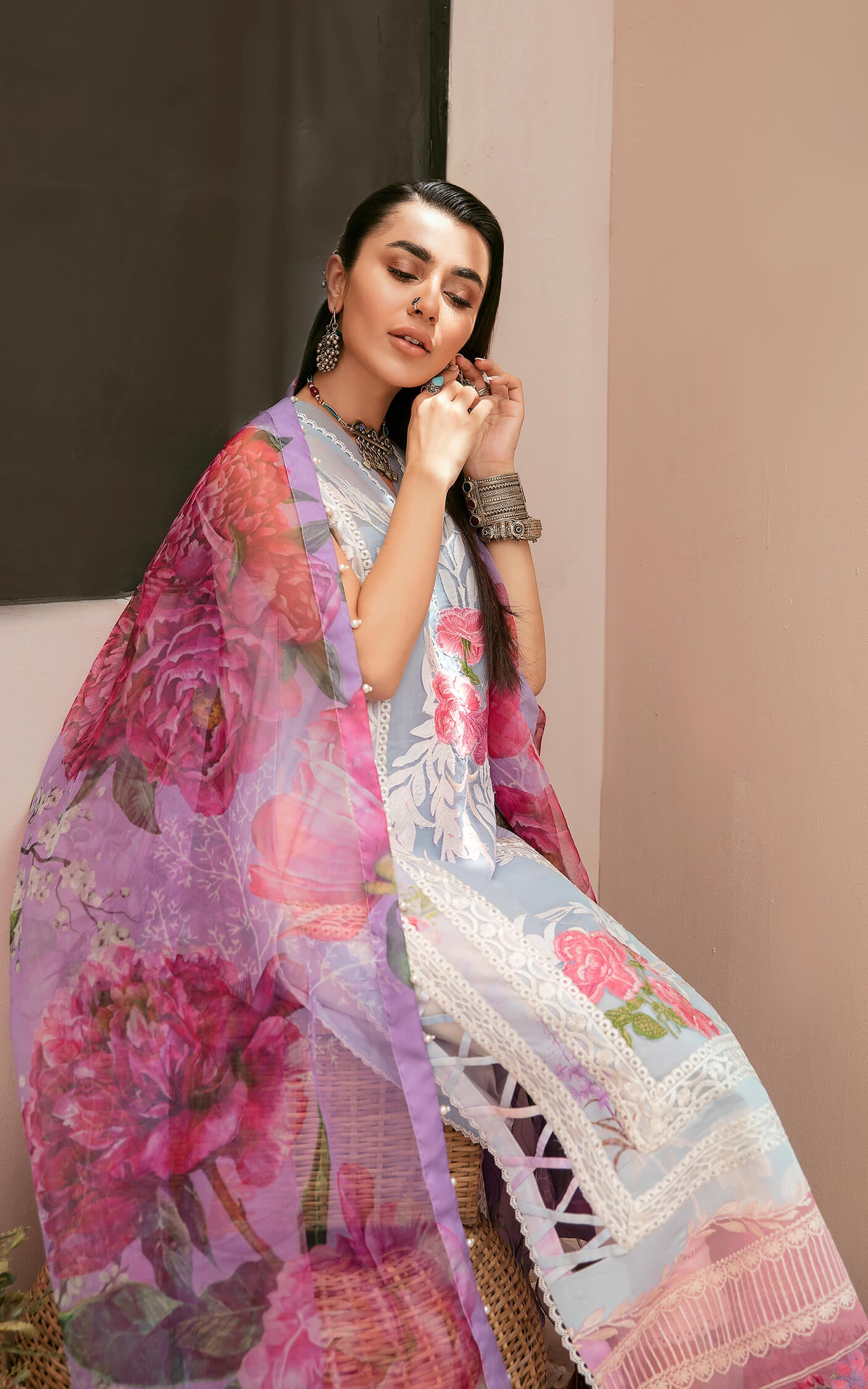 Asifa Nabeel Qaus-e-Quzah Luxury Lawn'22 SS#03