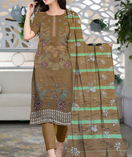 Adan Print Lawn'25 V#5255 (Brown)