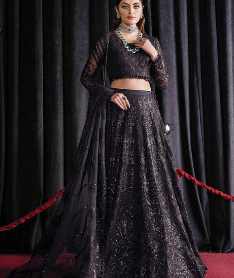 Afrozeh Starlet Luxury Unstitched`23 D#3 (BLACK SWAN)