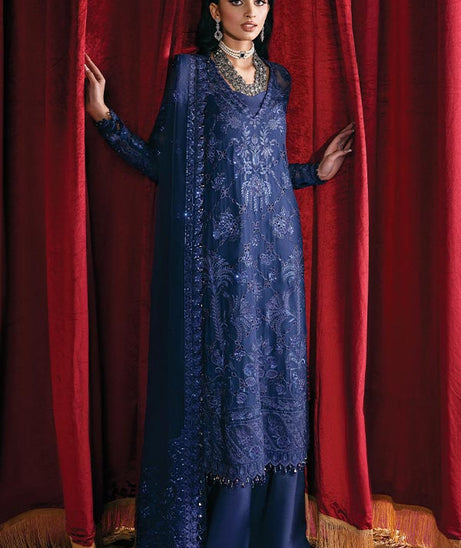 Afrozeh Starlet Luxury Unstitched`23 D#4 (SAPPHIRE ELEGANCE)