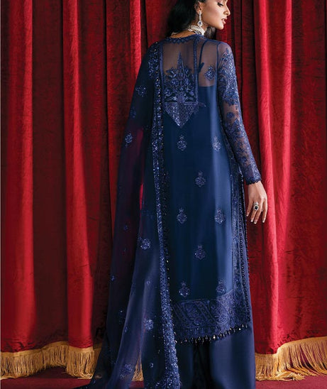 Afrozeh Starlet Luxury Unstitched`23 D#4 (SAPPHIRE ELEGANCE)