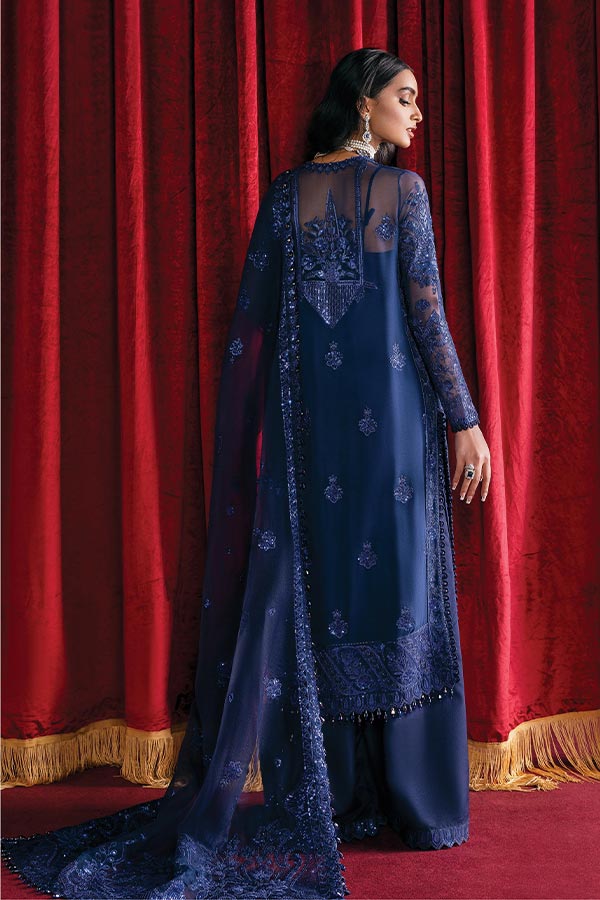 Afrozeh Starlet Luxury Unstitched`23 D#4 (SAPPHIRE ELEGANCE)