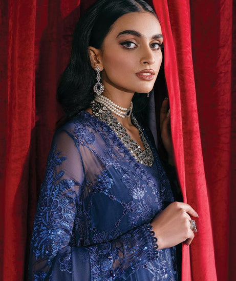 Afrozeh Starlet Luxury Unstitched`23 D#4 (SAPPHIRE ELEGANCE)