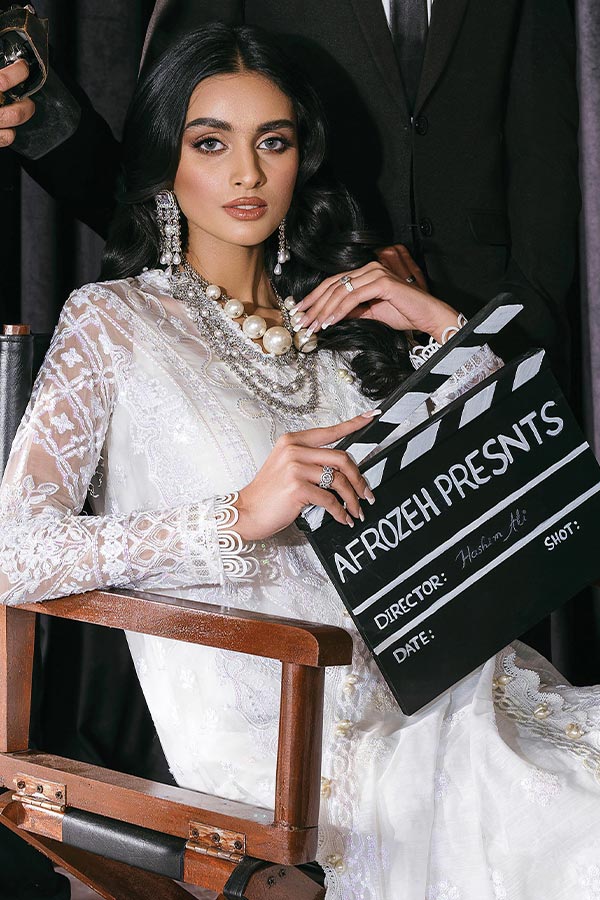 Afrozeh Starlet Luxury Unstitched`23 D#9 (MOONSTONE)