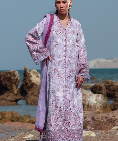 Afrozeh Summer Together Lawnkari`25 AL#02 AMETHYST