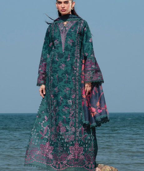 Afrozeh Summer Together Lawnkari`25 AL#04 EMERALD