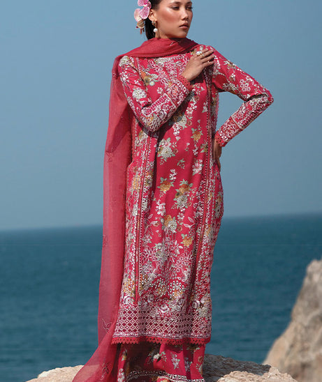 Afrozeh Summer Together Lawnkari`25 AL#05 PINK RUBY