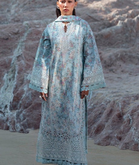 Afrozeh Summer Together Lawnkari`25 AL#07 AQUAMARINE