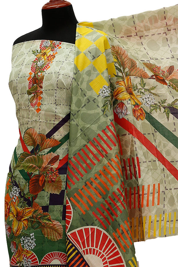 Ajwa D/Print Lawn'21 D # 1001 D Green